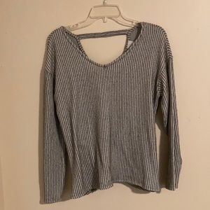 Fuzzy striped sweater